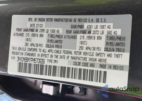 2023 Mazda Cx-30 2.5 S Select from USA, damaged, VIN 3MVDMBBM7PM570939